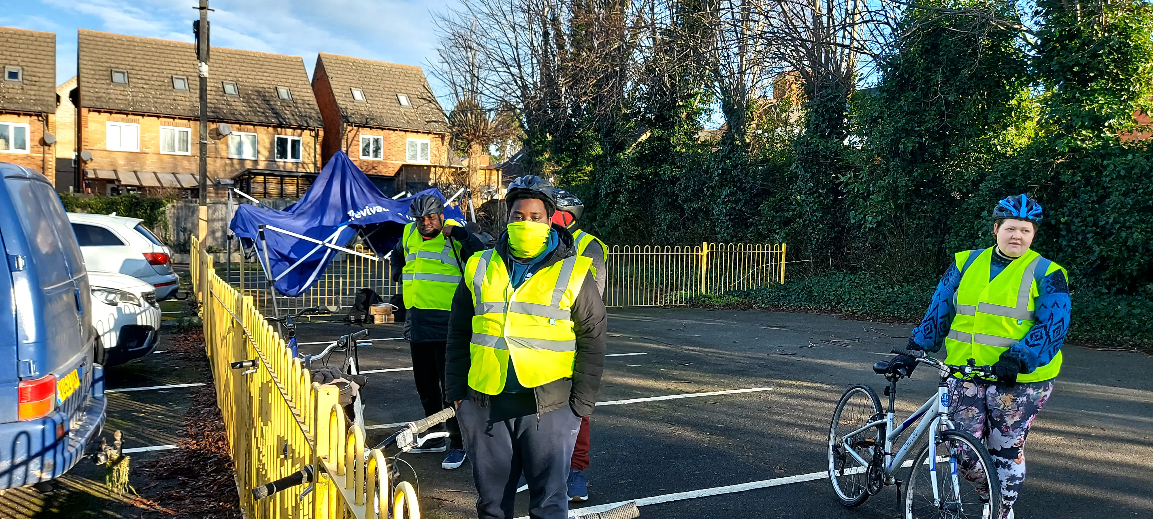 Bikeability participants with helmets